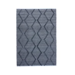 Tapis de salon rectangulaire matière recyclée tuftée (160 x 230 cm) Noori Gris