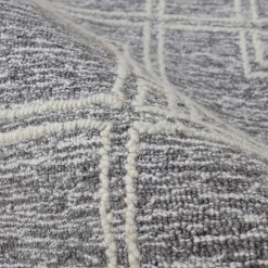 Tapis de salon rectangulaire laine tuftée (140 x 200 cm) Yutoo Gris