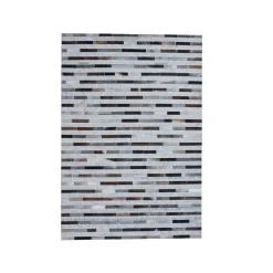 Tapis de salon rectangulaire laine jacquard (140 x 200 cm) Sanjay Gris