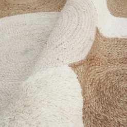 Tapis de salon rectangulaire jute tressée main (140 x 200 cm) Reina Beige