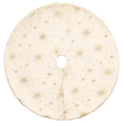 Tapis de sapin (D90 cm) Étoiles Célestes Ivoire et doré