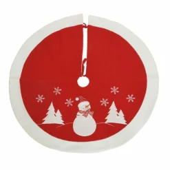 Tapis de sapin rond (D89 cm) Bonhomme de neige