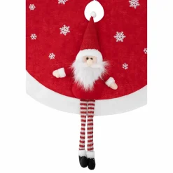 Tapis de sapin rond (D90 cm) Père Noël rigolo