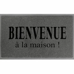Tapis d'entrée antidérapant (45 x 75 cm) Bienvenue à la maison Gris