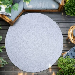 Tapis d'extérieur rond (D160 cm) Pablo Noir cendré