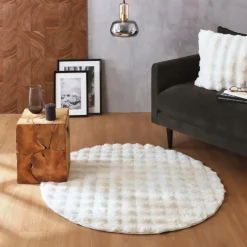 Tapis fausse fourrure (120 cm) Toronto Ivoire