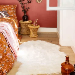 Tapis fausse fourrure (150 x 90 cm) Oslo Ivoire