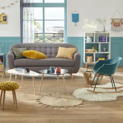 Tapis fausse fourrure (150 x 90 cm) Oslo Ivoire