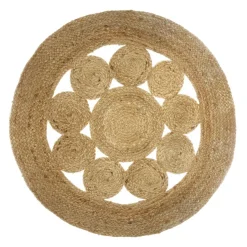 Tapis jute rond (80 cm) Giusti Beige naturel