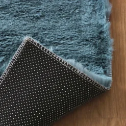 Tapis rectangulaire fausse fourrure (140 x 200 cm) Finn Bleu