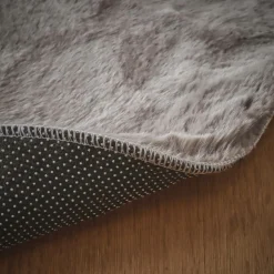 Tapis rond fausse fourrure (80 cm) Finn Taupe