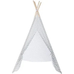 Tipi enfant bois et tissu (H160 cm) Twin Gris
