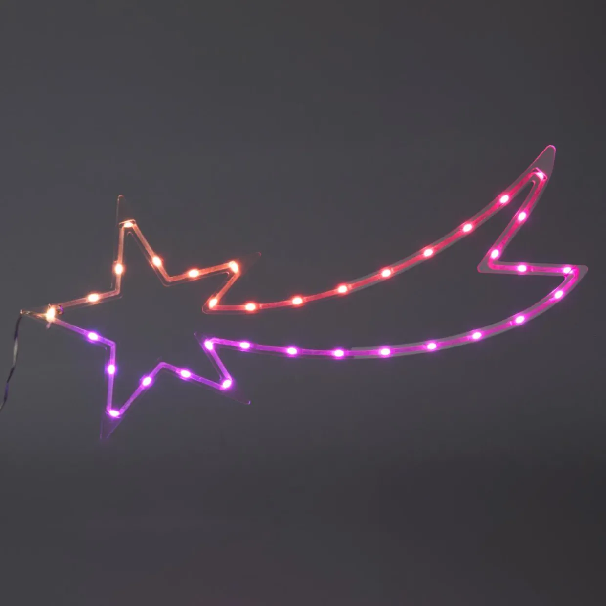 Étoile filante lumineuse néon 35 LED H25 cm Star Multicolore