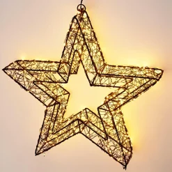 Étoile lumineuse à suspendre 500 Micro LED (D38 cm) Star Light Noir et blanc chaud