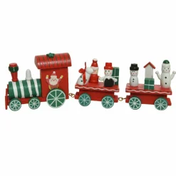 Train décoratif de Noël en bois (24 cm) Bonhommes de neige
