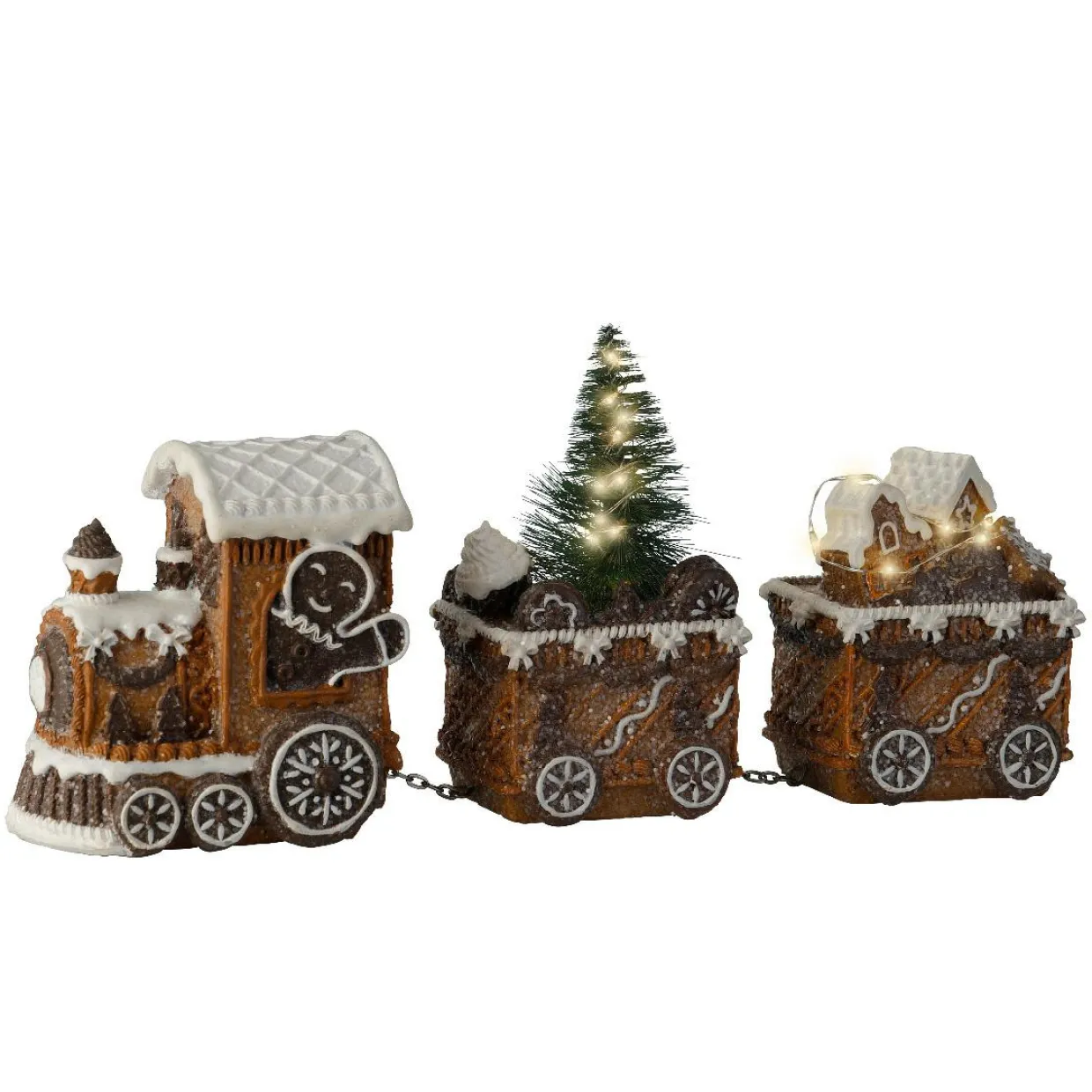 Train décoratif lumineux (18 cm) Pain d'épices Gourmand