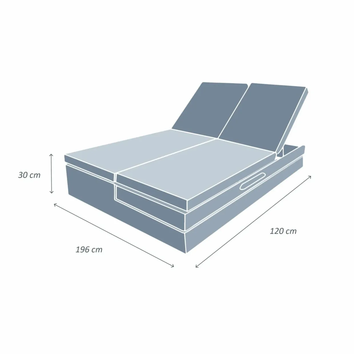 Transat double en résine tressée - Canapé de jardin Calvi Blanc et gris clair