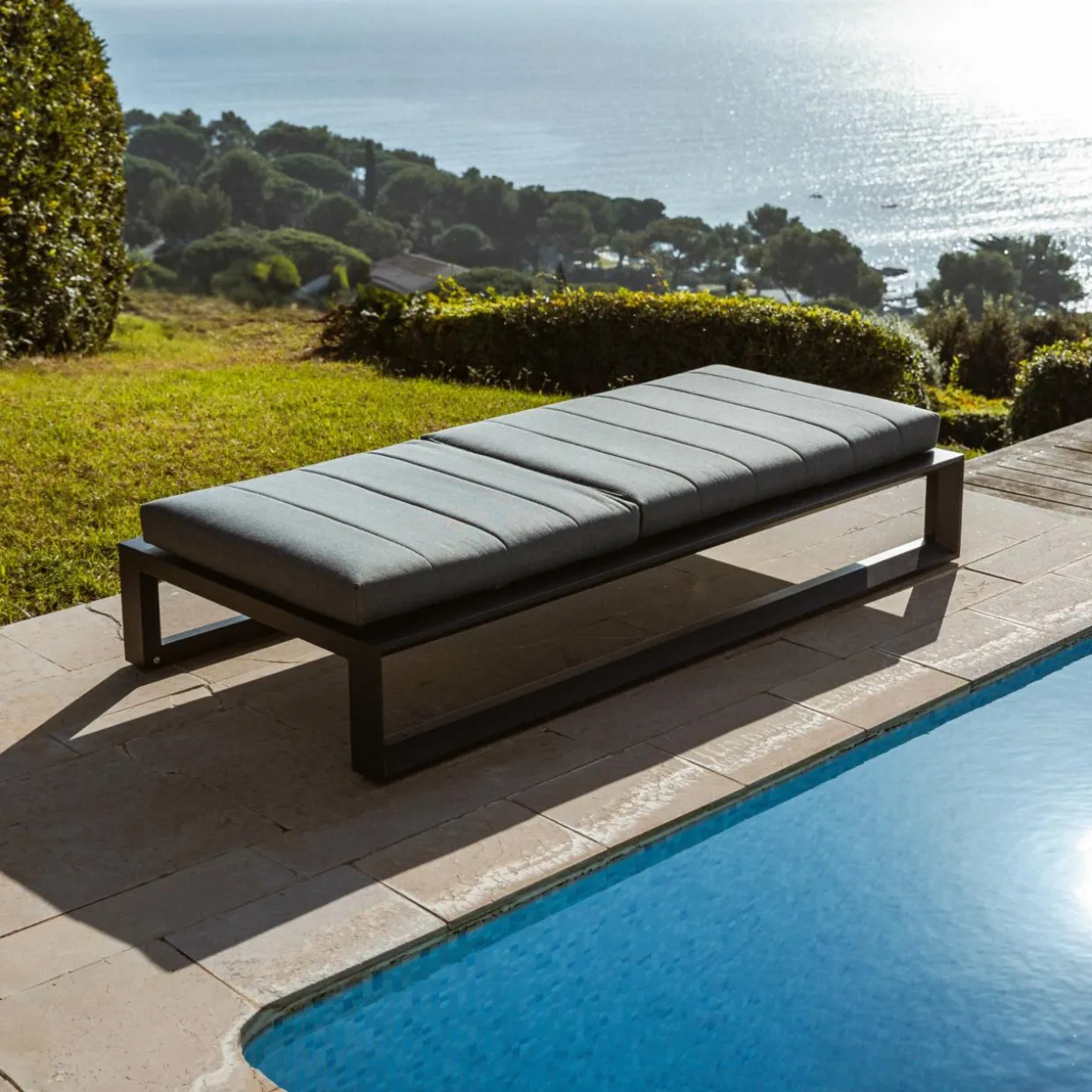Transat en aluminium Elba Gris anthracite