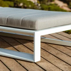 Transat en aluminium Elba Blanc et taupe