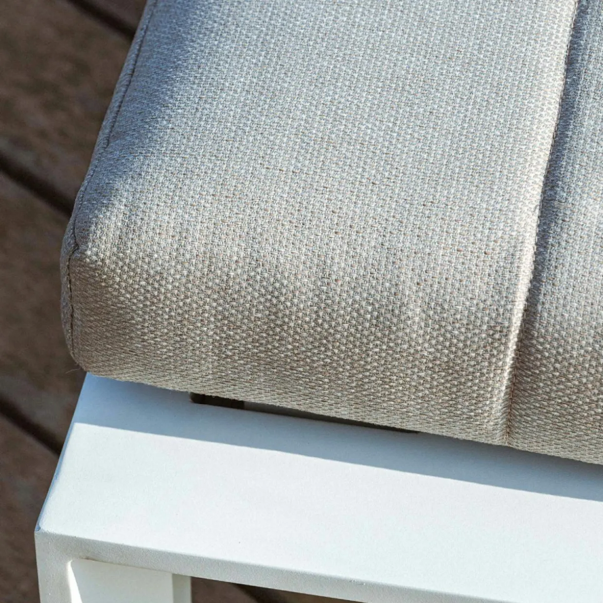 Transat en aluminium Elba Blanc et taupe