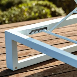 Transat en aluminium Elba Blanc et taupe