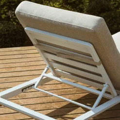 Transat en aluminium Monte Carlo Blanc et taupe