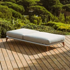 Transat en aluminium Monte Carlo Blanc et taupe