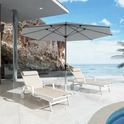 Transat en aluminium Pirae Ecru