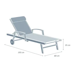 Transat en aluminium Pirae Ecru