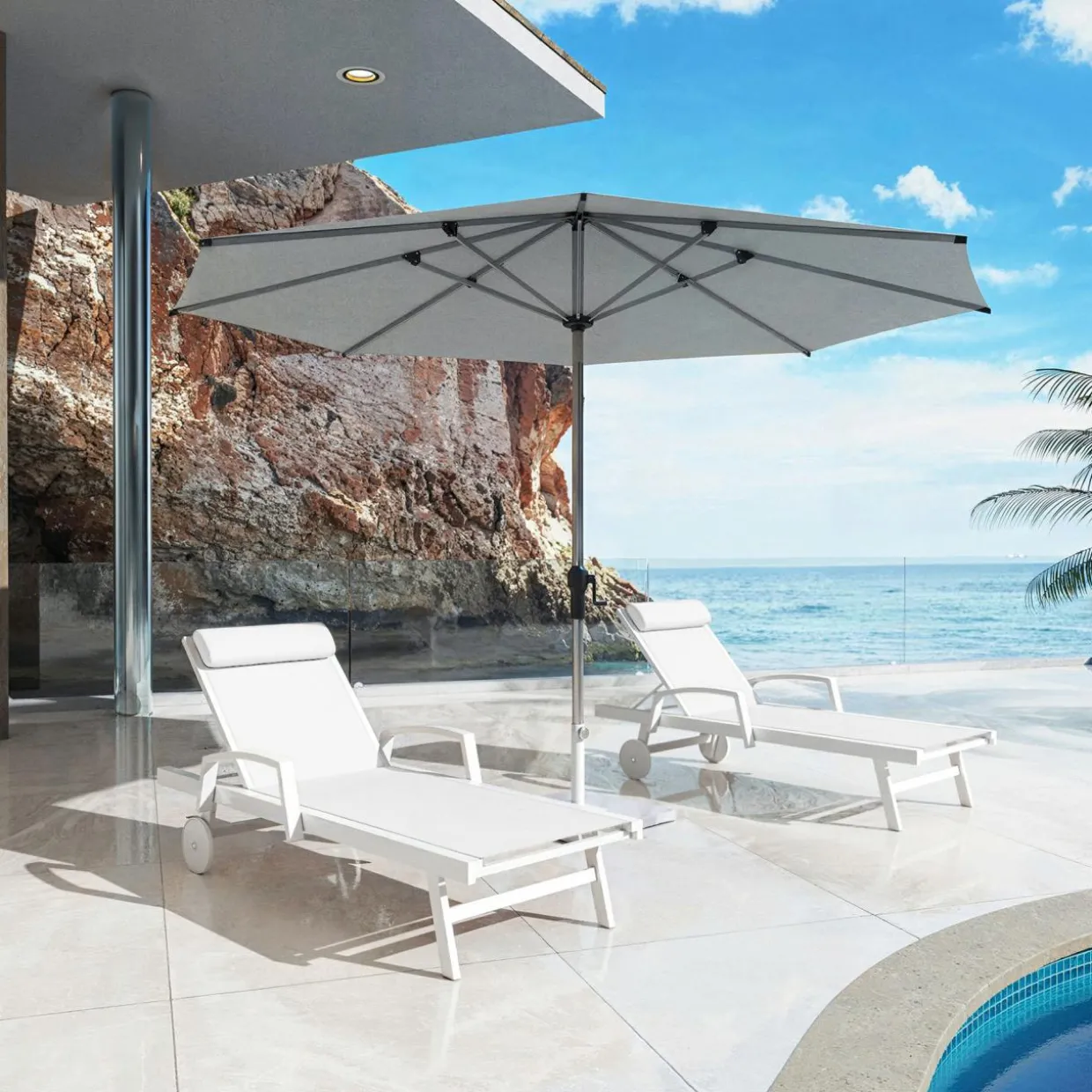 Transat en aluminium Pirae Blanc