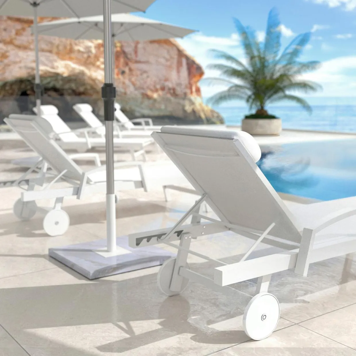 Transat en aluminium Pirae Blanc