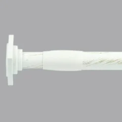 Tringle autobloquante extensible (L70 - L120 cm / D22 mm) Carré Blanc