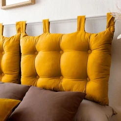 Tête de lit coussin (45 x 70 cm) Panama Jaune moutarde
