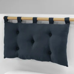 Tête de lit coussin gaze de coton (80 x 50 cm) Gaïa Bleu nuit