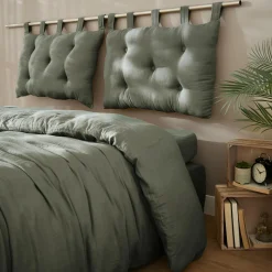 Tête de lit coussin gaze de coton (80 x 50 cm) Gaïa Vert romarin