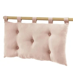 Tête de lit coussin gaze de coton (80 x 50 cm) Gaïa Rose poudré