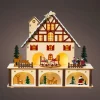 Village de Noël en bois lumineux et musical à piles (27 x H24 cm) Chalet Suisse Coloré