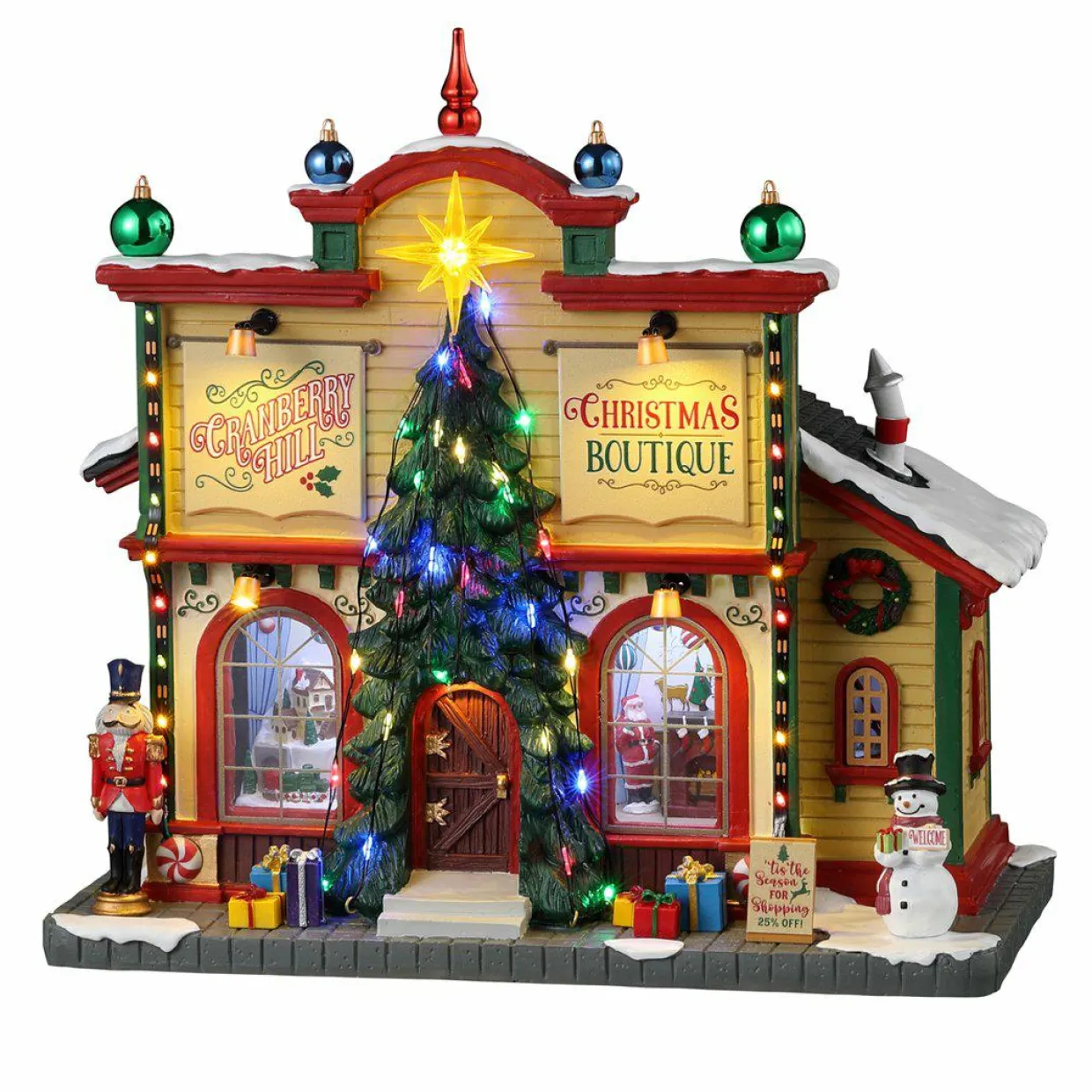 Village de Noël Lemax à piles lumineux Boutique de Cranberry Hill