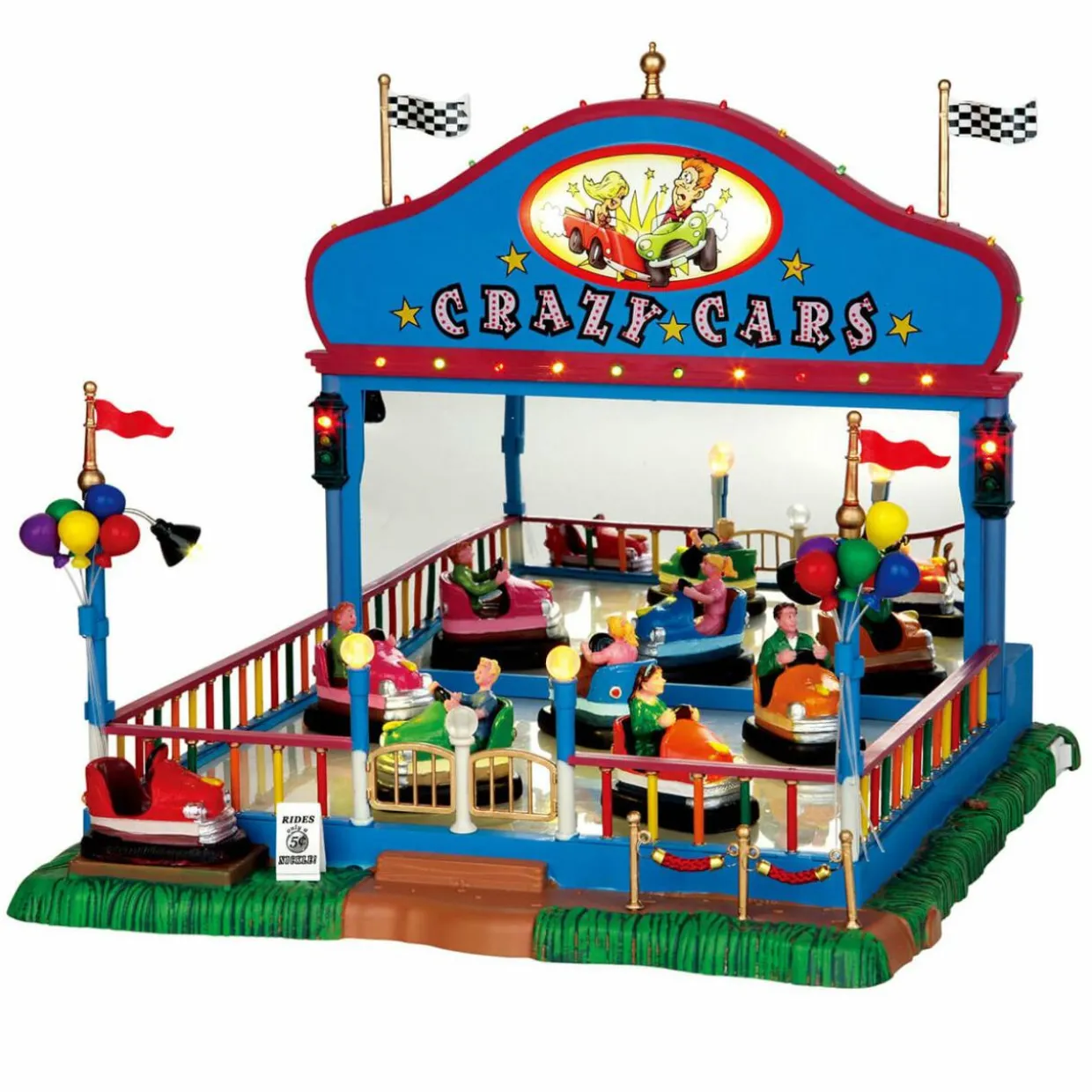 Village de Noël Lemax lumineux et en mouvement Crazy Cars