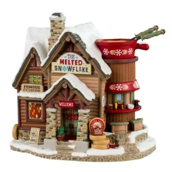 Village de Noël Lemax lumineux Restaurant le Flocon de neige fondu