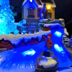 Village de Noël lumineux à piles Soirée d'hiver