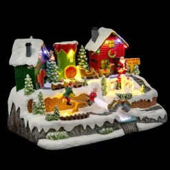 Village de Noël lumineux et animé Village des Lutins