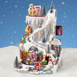 Village de Noël lumineux et musical à piles Glaçons colorés et illuminés