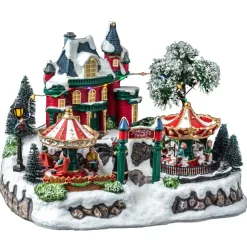 Village de Noël lumineux et animé "Joyeuses fêtes"