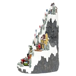 Village de Noël lumineux et animé (H52 cm) Piste de ski lumineuse