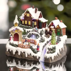 Village de Noël lumineux Lac gelé