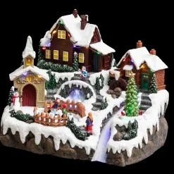 Village de Noël lumineux Lac gelé