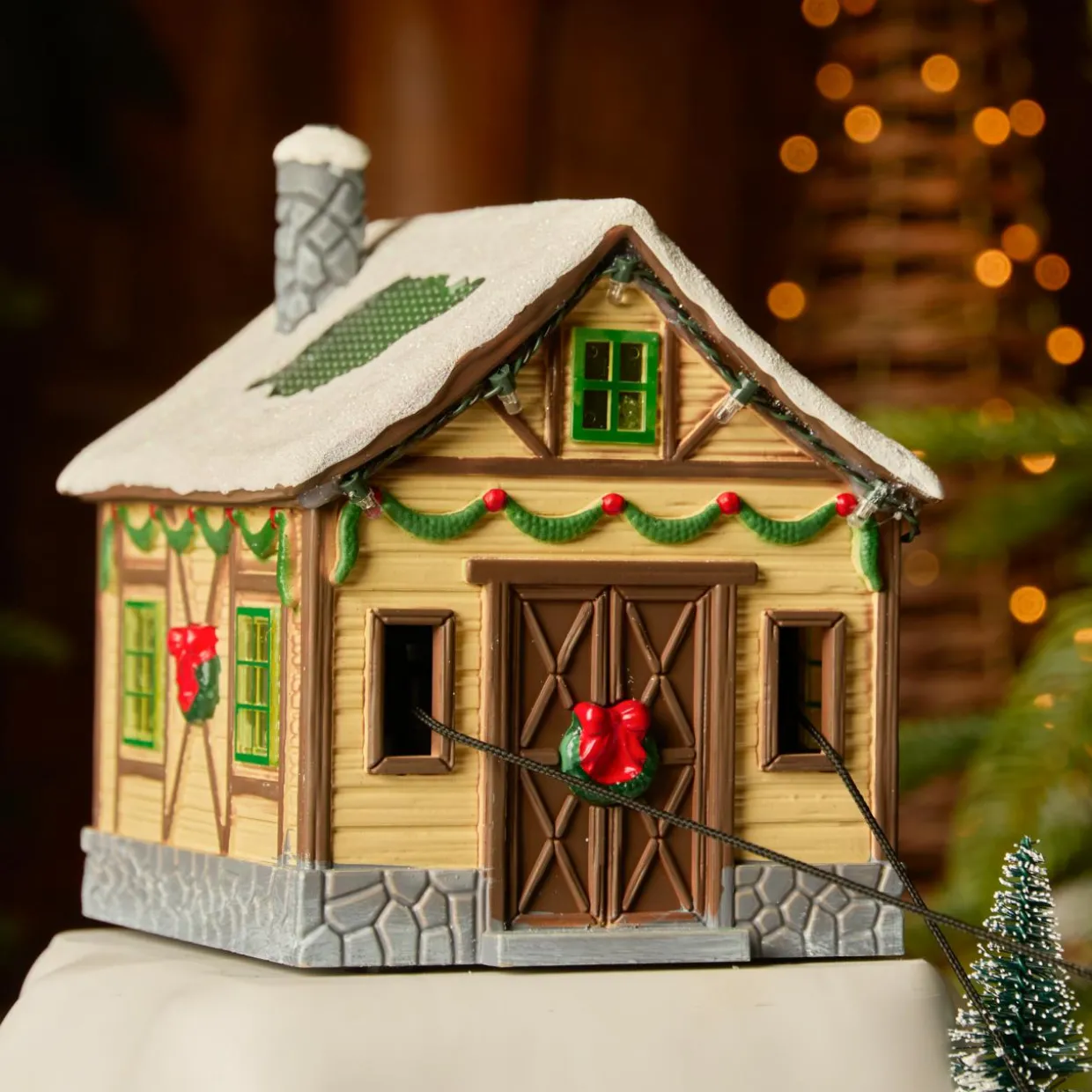 Village de Noël lumineux, musical et animé Télépherique