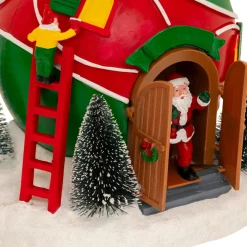 Village de Noël musical et animé à piles (H22 cm) Cabane du Père Noël
