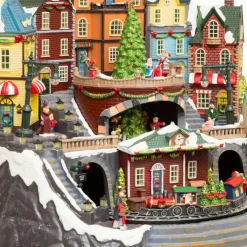 Village de Noël musical et animé (H37 cm) Grande gare